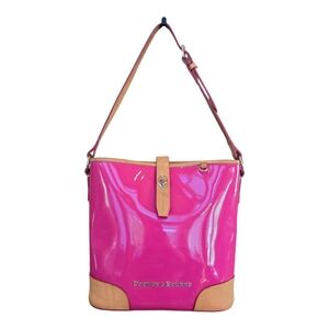 Dooney & Bourke Fairview Fushia Patent Leather Bucket Crossbody Handbag